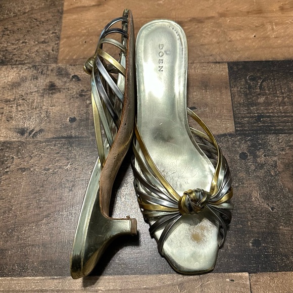 Doen Shoes - DOEN Silver & Gold Metallic Knot Leather Sandals